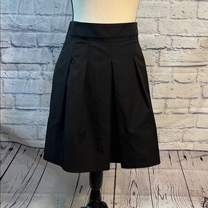 Nanette Lepore Lightly Pleated Skirt Black Lined Size 8